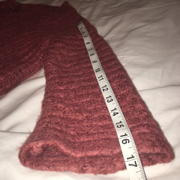 ✨️3 For $20✨Knox Rose sweater XL maroon eyelash 3/4 sleeve lace oversize Cottage - Picture 6 of 8